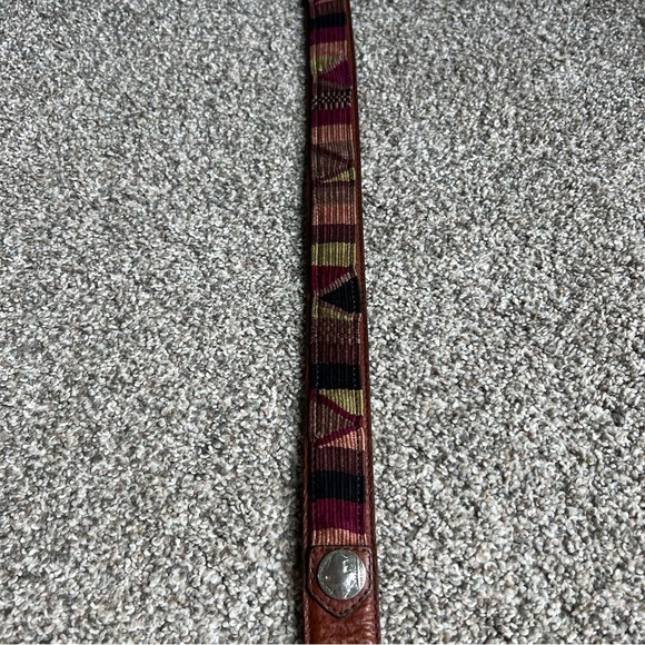 Orvis Bison Leather Western Woven Nickel Belt, 46” - Picture 6 of 9